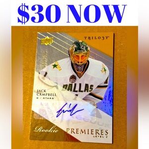 Jack Campbell 2013/14 Upperdeck Autograph Rookie RC Hockey Card /399